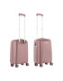 CarryOn Troler Cabina Policarbonat/ABS 4 Roti Duble OKOBAN cifru TSA SKYHOPPER 55 cm Rose - Pled.ro