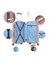 CarryOn Troler Cabina Policarbonat/ABS 4 Roti Duble OKOBAN cifru TSA SKYHOPPER 55 cm Rose - Pled.ro