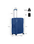 CarryOn Troler Mediu Polipropilena Inchidere cu clapeta Cifru TSA Cod Okoban Protector 502465 - 66 cm Albastru - Pled.ro