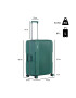 CarryOn Troler Mediu Polipropilena Inchidere cu clapeta Cifru TSA Cod Okoban Protector 502476 - 66 cm Verde - Pled.ro