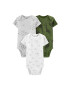 Carter's Set de 3 body-uri din bumbac organic cu model cu animale Gri deschis/Alb/Verde militar - Pled.ro