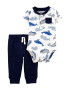 Carter's Set de body si pantaloni sport cu balene - Pled.ro