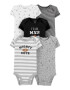 Carter's Set de body-uri cu imprimeu baieti 5 piese Gri/Alb/Negru - Pled.ro