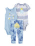 Carter's Set de body-uri de bumbac cu imprimeu si pantaloni - 3 piese - Pled.ro