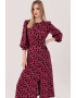 Closet LONDON Rochie midi cu croiala in A si maneci bufante - Pled.ro