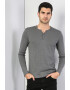 COLIN'S Bluza slim fit cu decolteu henley - Pled.ro