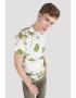 COLIN'S Tricou din bumbac cu decolteu la baza gatului si imprimeu tropical - Pled.ro