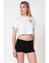 Converse Tricou crop cu detaliu inima pe piept - Pled.ro