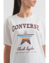 Converse Tricou unisex din bumbac cu imprimeu logo Retro - Pled.ro