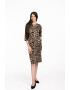 Couture de Marie Rochie midi cu animal print Leona - Pled.ro