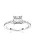 D Diamond Inel de aur alb de 14K decorat cu 18 diamante - Pled.ro