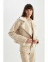 DeFacto Geaca de piele ecologica cu blana shearling - Pled.ro