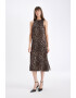 DeFacto Rochie fara maneci cu animal print si slit lateral - Pled.ro