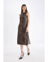 DeFacto Rochie fara maneci cu animal print si slit lateral - Pled.ro