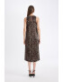 DeFacto Rochie fara maneci cu animal print si slit lateral - Pled.ro