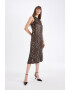 DeFacto Rochie fara maneci cu animal print si slit lateral - Pled.ro