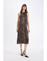 DeFacto Rochie fara maneci cu animal print si slit lateral - Pled.ro