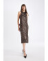 DeFacto Rochie fara maneci cu animal print si slit lateral - Pled.ro