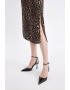 DeFacto Rochie fara maneci cu animal print si slit lateral - Pled.ro