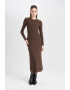 DeFacto Rochie midi cu croiala dreapta si aspect striat - Pled.ro