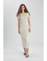 DeFacto Rochie midi cu croiala dreapta si slit lateral - Pled.ro