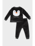 DeFacto Set de bluza de trening cu model pufos cu pinguin si pantaloni de trening - Pled.ro