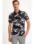 DeFacto Tricou polo slim fit cu model camuflaj - Pled.ro