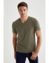 DeFacto Tricou slim fit cu decolteu in V - Pled.ro