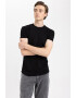 DeFacto Tricou slim fit cu terminatie rotunjita - Pled.ro