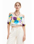 DESIGUAL Bluza crop cu decolteu pe umeri - Pled.ro