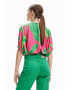 DESIGUAL Bluza crop cu imprimeu tropical - Pled.ro