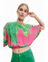 DESIGUAL Bluza crop cu imprimeu tropical - Pled.ro