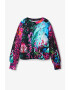 DESIGUAL Bluza sport cu imprimeu abstract si decolteu rotund - Pled.ro