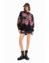 DESIGUAL Hanorac cu model floral si maneci cazute - Pled.ro