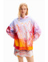 DESIGUAL Hanorac cu model tie-dye si maneci cazute - Pled.ro