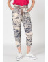 DESIGUAL Pantaloni conici cu model tropical si cordon - Pled.ro