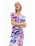 DESIGUAL Rochie bodycon cu imprimeu floral si design drapat - Pled.ro