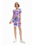 DESIGUAL Rochie bodycon cu imprimeu floral si design drapat - Pled.ro