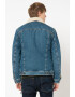 Diesel Jacheta de denim cu guler din blana shearling Uniko - Pled.ro