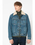 Diesel Jacheta de denim cu guler din blana shearling Uniko - Pled.ro