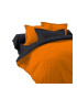 Dilios Lenjerie de pat cu 2 fete Orange-Black pentru 2 persoane bumbac ranforce orange/negru - Pled.ro