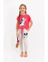 Disney Pijama cu imprimeu cu Mickey si Minnie Mouse - Pled.ro