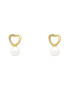 DIVA PEARLS Cercei de aur de 14K in forma de inima - Pled.ro