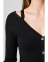 DKNY Cardigan cu decolteu in V si aspect striat - Pled.ro