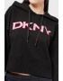 DKNY Hanorac crop cu logo supradimensionat pentru antrenament - Pled.ro