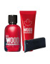 Dsquared2 Set Red Wood Femei: Apa de Toaleta 100 ml + Gel de dus 100 ml + Geanta - Pled.ro