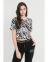 EA7 Tricou crop din amestec de modal cu imprimeu logo si animal print - Pled.ro