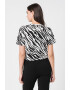 EA7 Tricou crop din amestec de modal cu imprimeu logo si animal print - Pled.ro