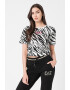 EA7 Tricou crop din amestec de modal cu imprimeu logo si animal print - Pled.ro