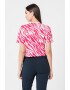 EA7 Tricou crop din amestec de modal cu imprimeu logo si animal print - Pled.ro